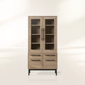 Sullivan Glass-Door Display Tall Cabinets Office File Cabinet Bookcase Wood Sideboard