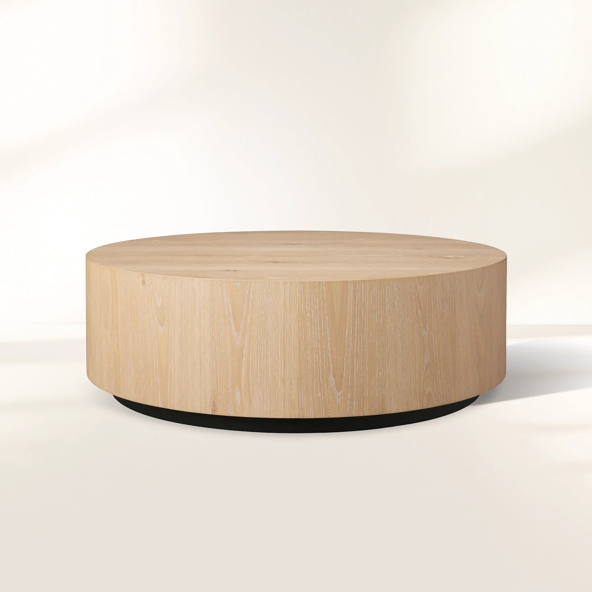 Sullivan Wood Round Coffee Table with Solid Oak Veneers Cocktail Table Living Room Center Tea Table Simplicity Style
