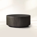 Sullivan Round Plinth Coffee Table Wood Oak Sofa Center Tea Table