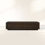 Sullivan Rectangular Storage Coffee Table Wood Oak Center Tea Table in Soft-Close Drawers
