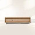 Sullivan Rectangular Storage Coffee Table Wood Oak Center Tea Table in Soft-Close Drawers