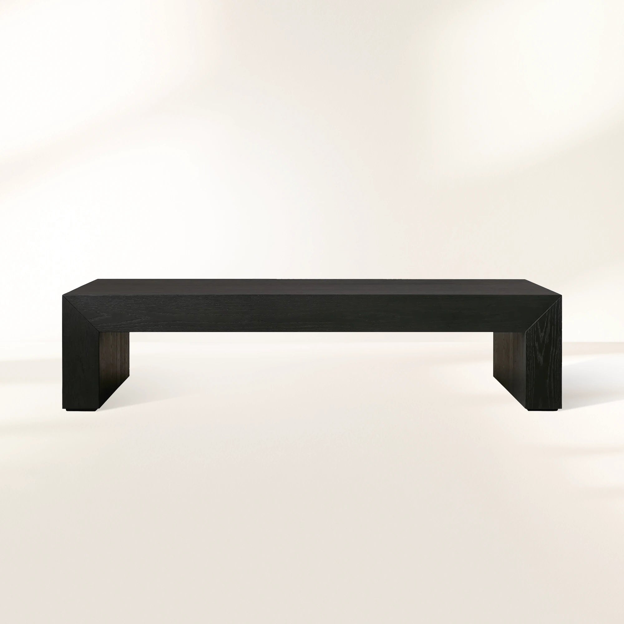 Sullivan Rectangle Waterfall Coffee Table with Solid Oak Wood  Center Tea Table Rural Style Cocktail Table