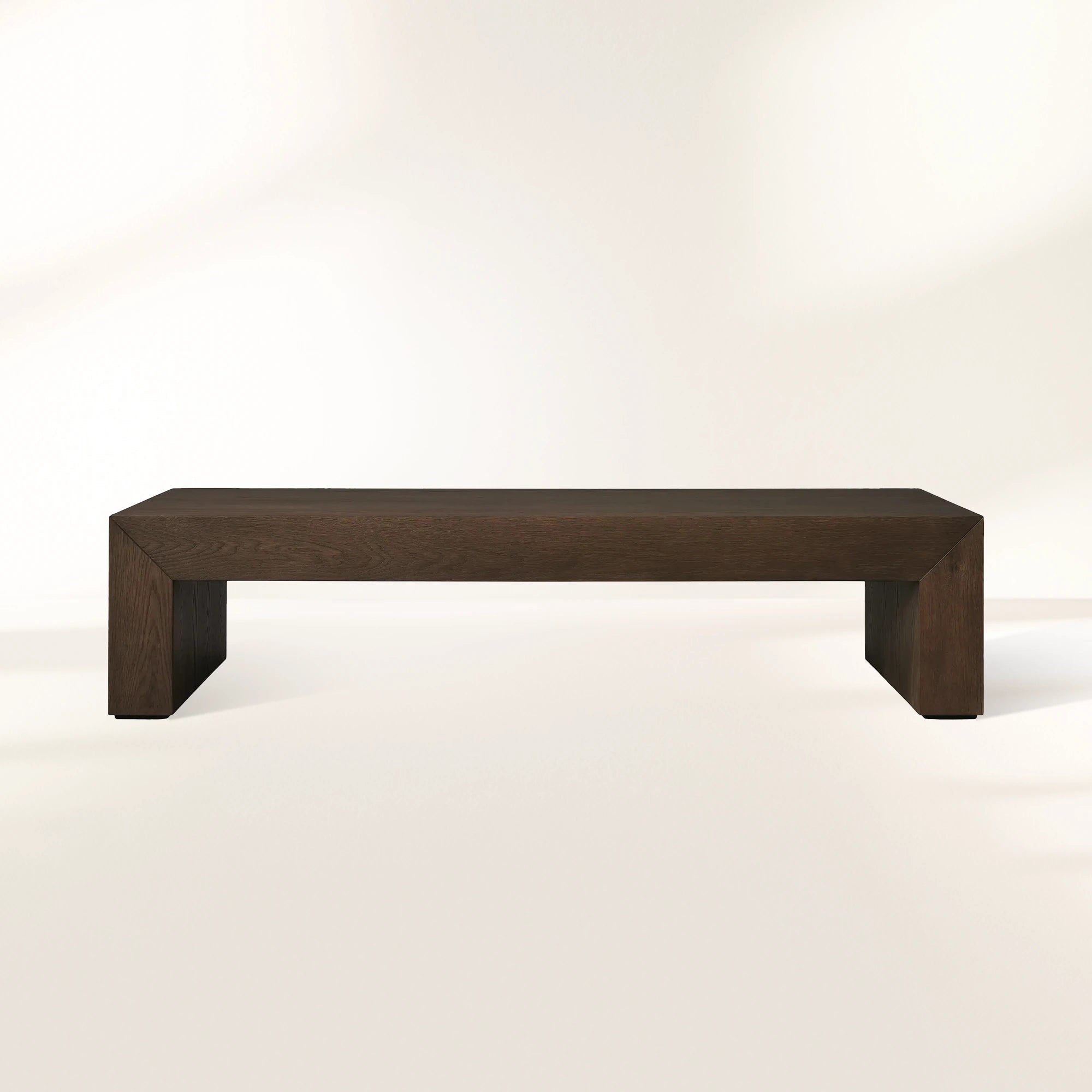 Sullivan Rectangle Waterfall Coffee Table with Solid Oak Wood  Center Tea Table Rural Style Cocktail Table