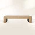 Sullivan Rectangle Waterfall Coffee Table with Solid Oak Wood  Center Tea Table Rural Style Cocktail Table