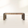 Telluride Oak Wood Dining Table Modern Rustic Industrial With Steel Base