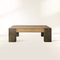 Telluride Square Oak Coffee Table with Solid Oak Wood Veneers Cocktail Table Living Room Center Tea Table Vintage Style