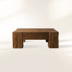 Ubud Square Wood Coffee Table with Teak Reclaimed Wood Living Room Center Tea Table Vintage Style Cocktail Table