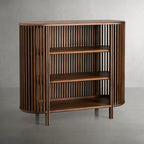 Paige Wood Living Book Display Cabinet Sideboard Open Storage Entryway Cabinet