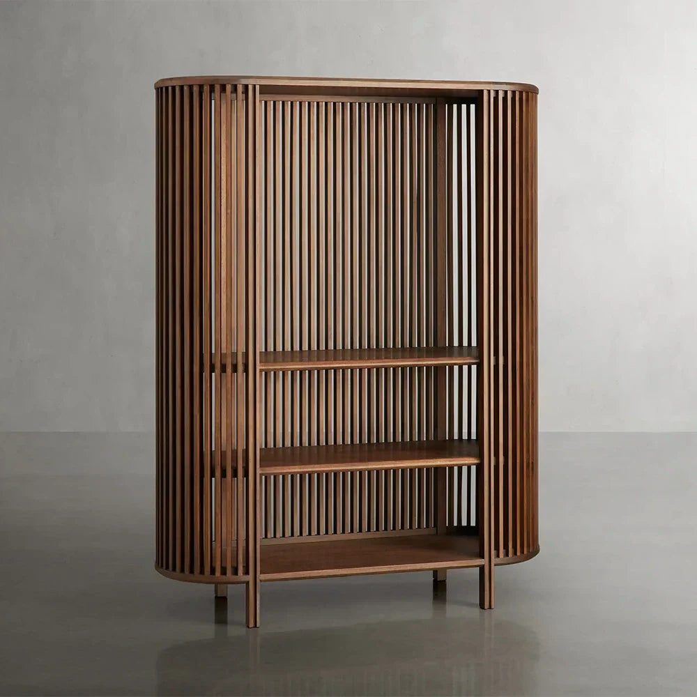 Paige Wood Living Book Display Cabinet Sideboard Open Storage Entryway Cabinet