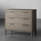 Palmer Large Nightstand with Oak Wood Nightside Table Bedroom 3-Drawer Cabinet