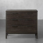 Palmer Large Nightstand with Oak Wood Nightside Table Bedroom 3-Drawer Cabinet