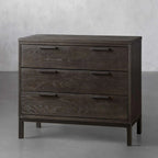 Palmer Large Nightstand with Oak Wood Nightside Table Bedroom 3-Drawer Cabinet