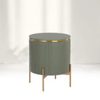 Panoso Holz-Nachttisch mit goldenem Stahlgestell, luxuriöser Nachttisch