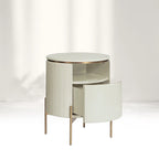 Panoso Holz-Nachttisch mit goldenem Stahlgestell, luxuriöser Nachttisch