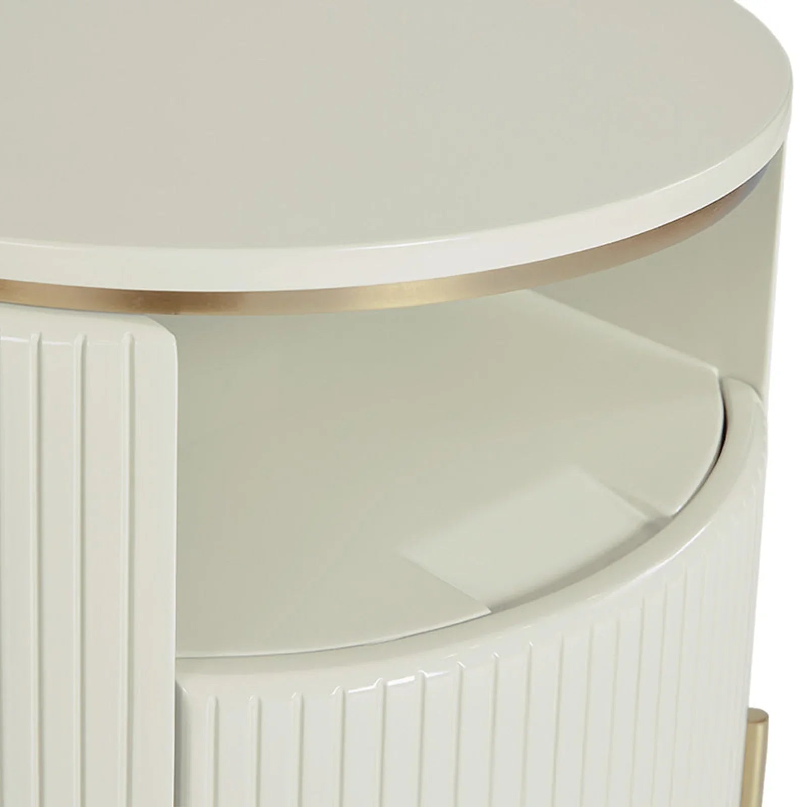 Panoso Holz-Nachttisch mit goldenem Stahlgestell, luxuriöser Nachttisch