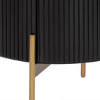 Panoso Holz-Nachttisch mit goldenem Stahlgestell, luxuriöser Nachttisch