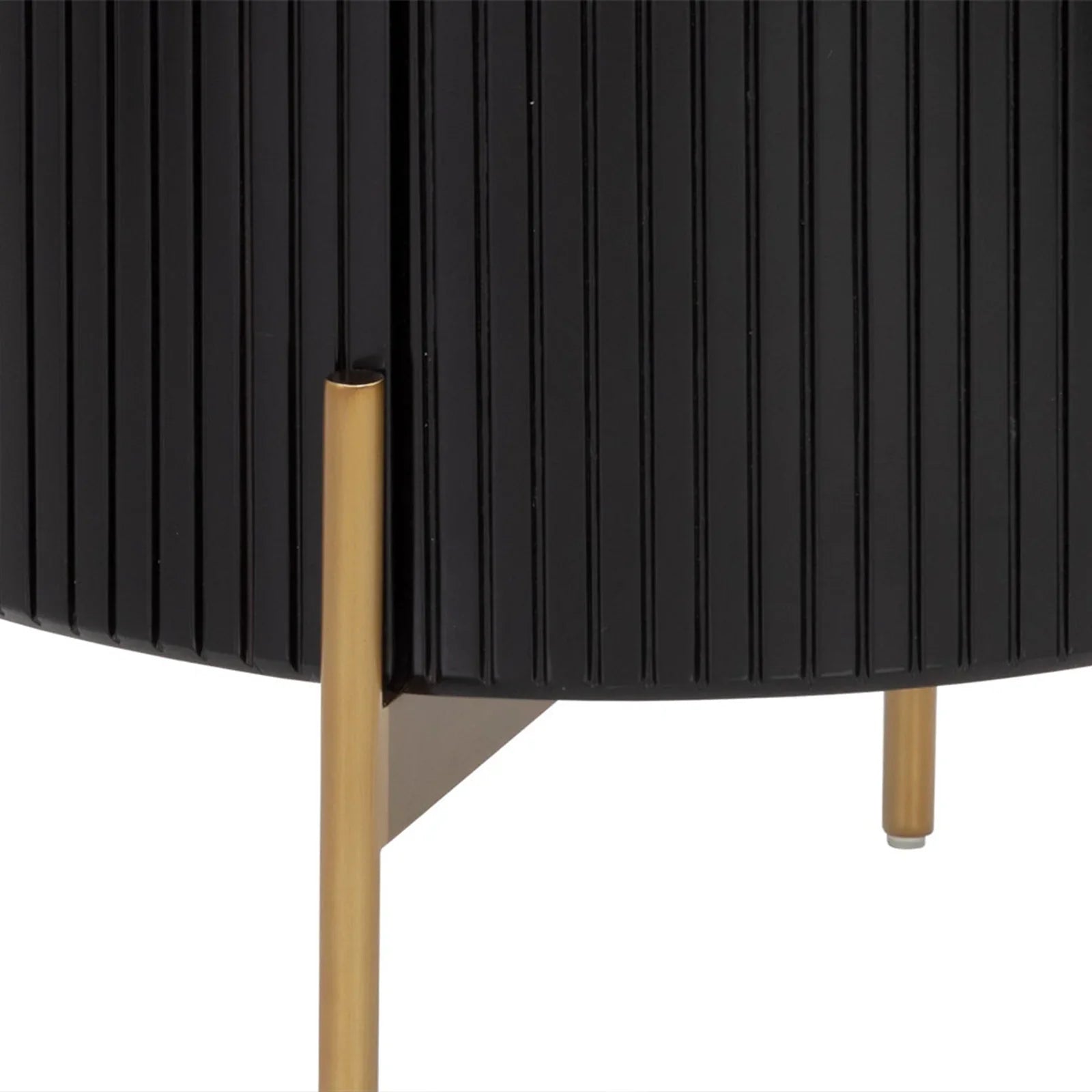 Panoso Holz-Nachttisch mit goldenem Stahlgestell, luxuriöser Nachttisch
