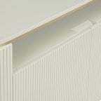 Panoso Luxury Buffet Sideboard Curved Entryway Cabinet With Gold Stainless Steel Legs