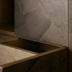 Polanco European ash burl Tall Cabinet Two Drawers Bookcase Living Dining Storage Side Cabinet