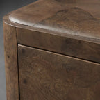 Polanco Wood Closed Nightstand with Mosaic Surface Steel Base TWO-Drawer Cabinet Nightside Table