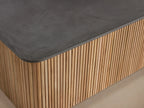 Pompeii Outdoor Coffee Table with Charcoal Concrete Top Reeded Base Center Tea Table