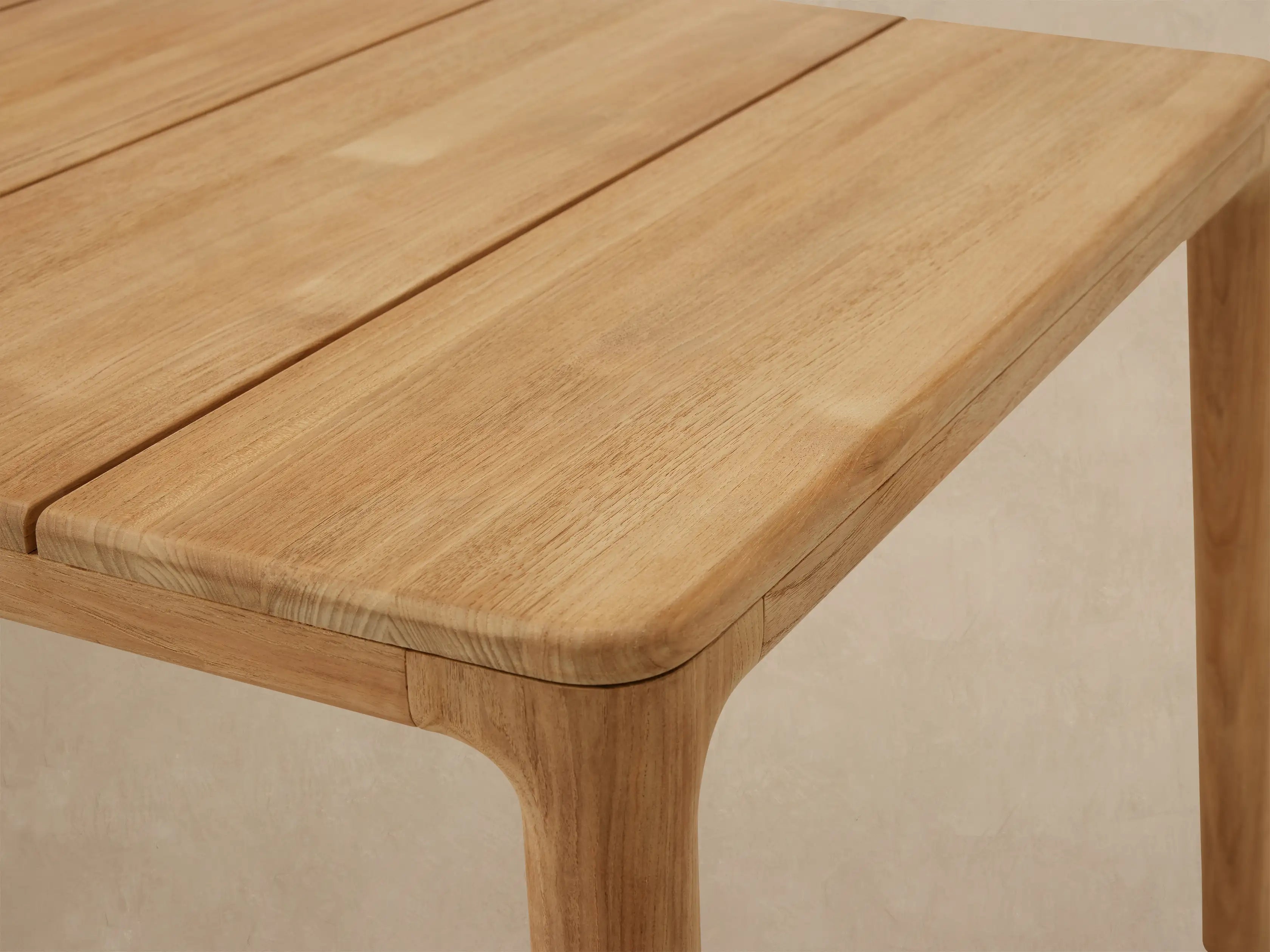 Outdoor Round Dining Table with Slatted Top Launette Base Puglia Solid Teak Outdoor Dining Table
