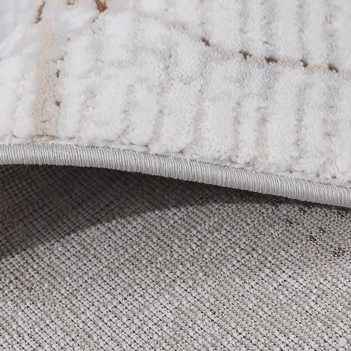 Tapis de zone moderne Puxina Layered Trace Calm avec motif esquisse déstructuré à ligne marron