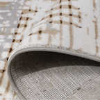 Puxina Abstract Linear Texture Neutral Area Rug with Minimalist Order & Casual Art Carpet Modern Linear Texture Style