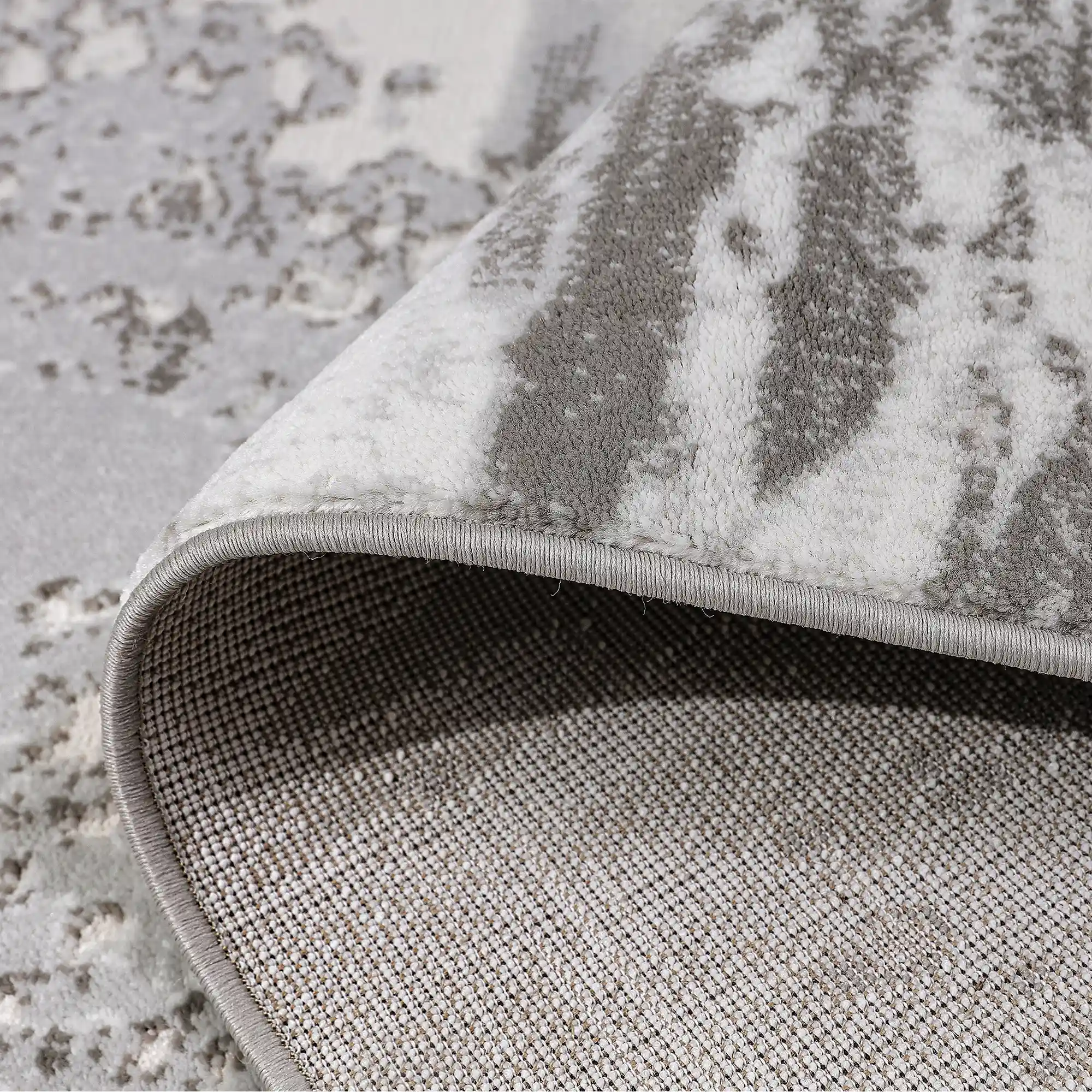 Puxina Horizon Soft Linear Texture Neutraler Teppich mit minimalistischem und natürlich entspanntem Teppich im grauen, geschichteten Horizon-Stil