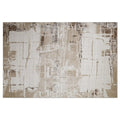 Puxina Layered Block Abstract Neutral Area Rug with Vintage Wabi-Sabi Paper Rubbing Style Carpet