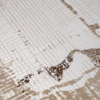 Puxina Layered Block Abstract Neutral Area Rug with Vintage Wabi-Sabi Paper Rubbing Style Carpet