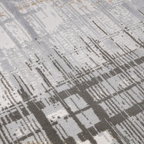 Puxina Layered Grid Abstract Neutral Area Rug with Minimalist Modern Wabi-Sabi Style Carpet Misty Grid Style