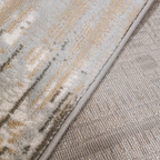 Puxina Layered Grid Abstract Neutral Area Rug with Minimalist Modern Wabi-Sabi Style Carpet Misty Grid Style