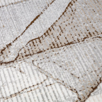 Tapis de zone moderne Puxina Layered Trace Calm avec motif esquisse déstructuré à ligne marron
