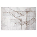 Tapis de zone moderne Puxina Layered Trace Calm avec motif esquisse déstructuré à ligne marron