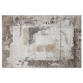Puxina Soft Block Textured Area Rug with Distressed Artistic Block Style Carpet