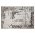 Puxina Soft Block Textured Area Rug with Distressed Artistic Block Style Carpet