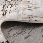 Puxina Soft Layered Block Abstract Neutral Area Rug with Minimalist Modern Industrial Style Carpet Sketch Deconstructed Style