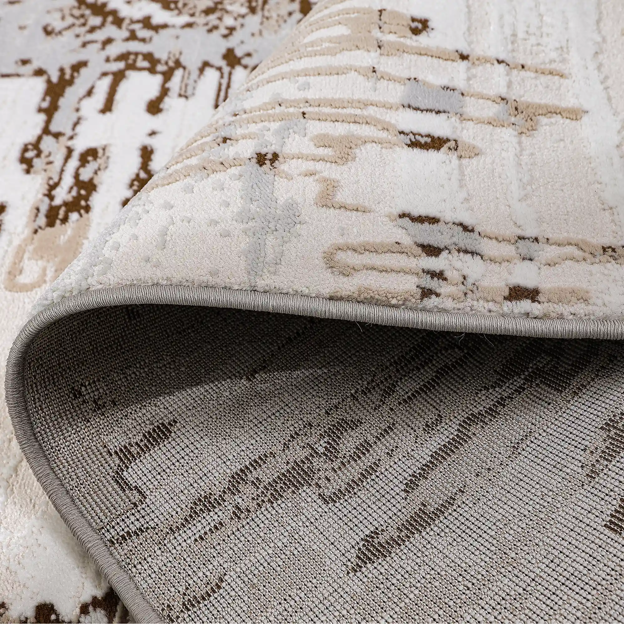 Puxina Soft Layered Block Abstract Neutral Area Rug with Minimalist Modern Industrial Style Carpet Sketch Deconstructed Style