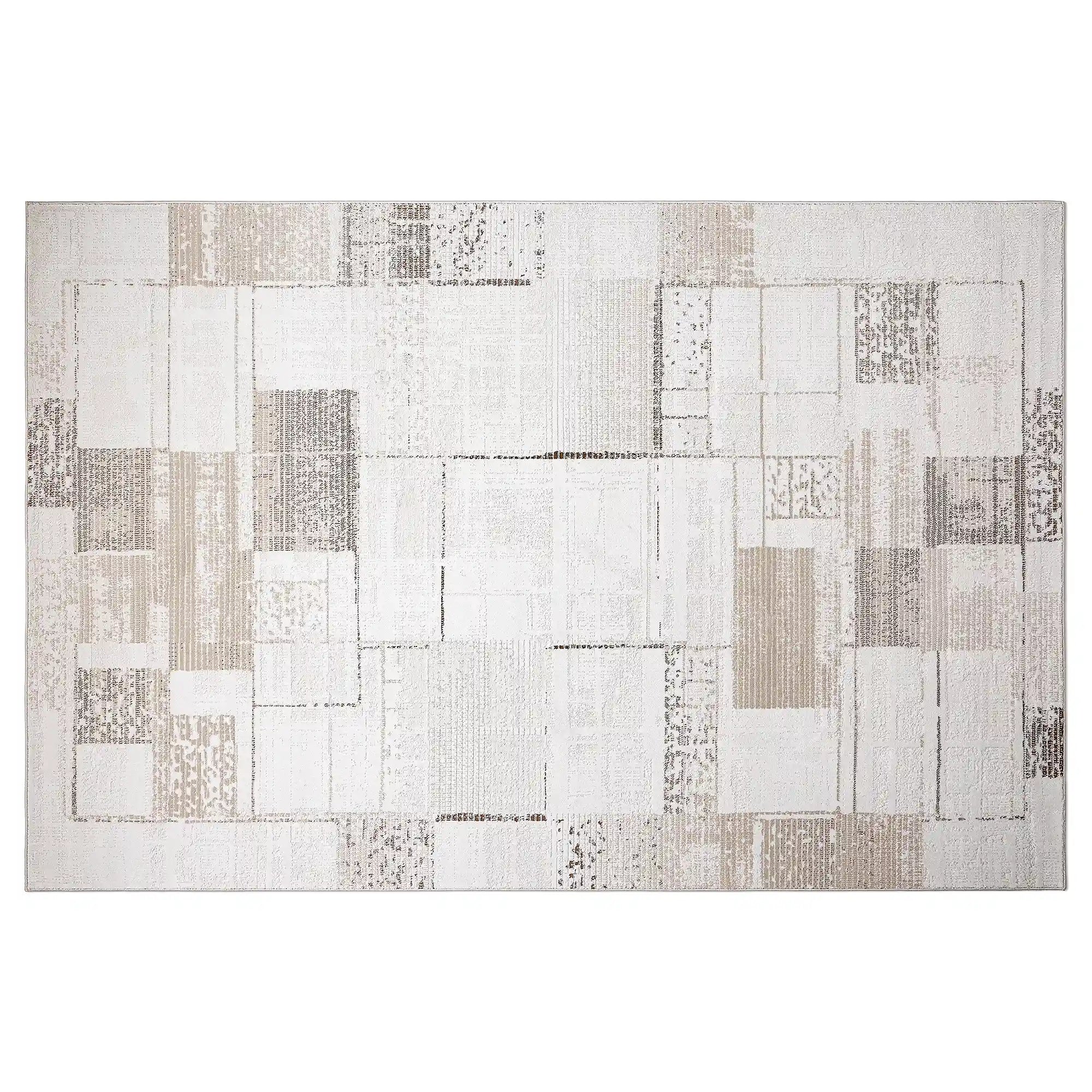 Puxina Subtiler Gitter-Linearer Teppich mit minimalistischem & vielseitigem Teppich Subtiler Patchwork-Gitter-Stil