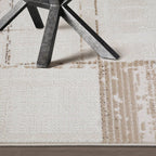 Puxina Subtiler Gitter-Linearer Teppich mit minimalistischem & vielseitigem Teppich Subtiler Patchwork-Gitter-Stil