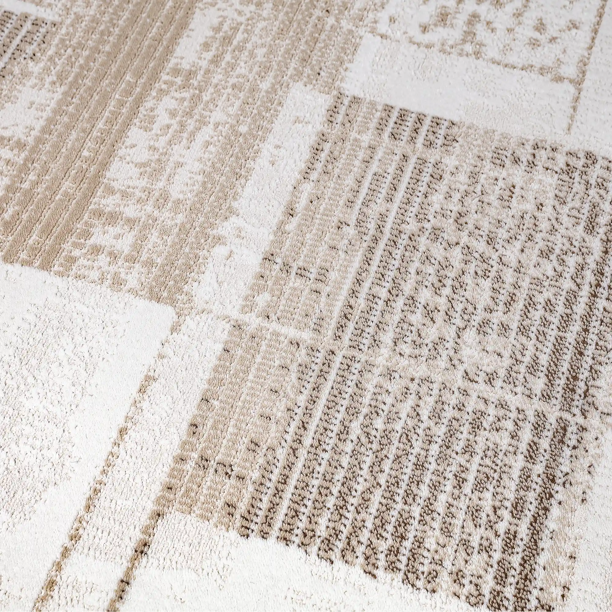 Puxina Subtiler Gitter-Linearer Teppich mit minimalistischem & vielseitigem Teppich Subtiler Patchwork-Gitter-Stil