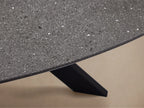 Outdoor Round Dining Table with Stone Top Apex X-Base