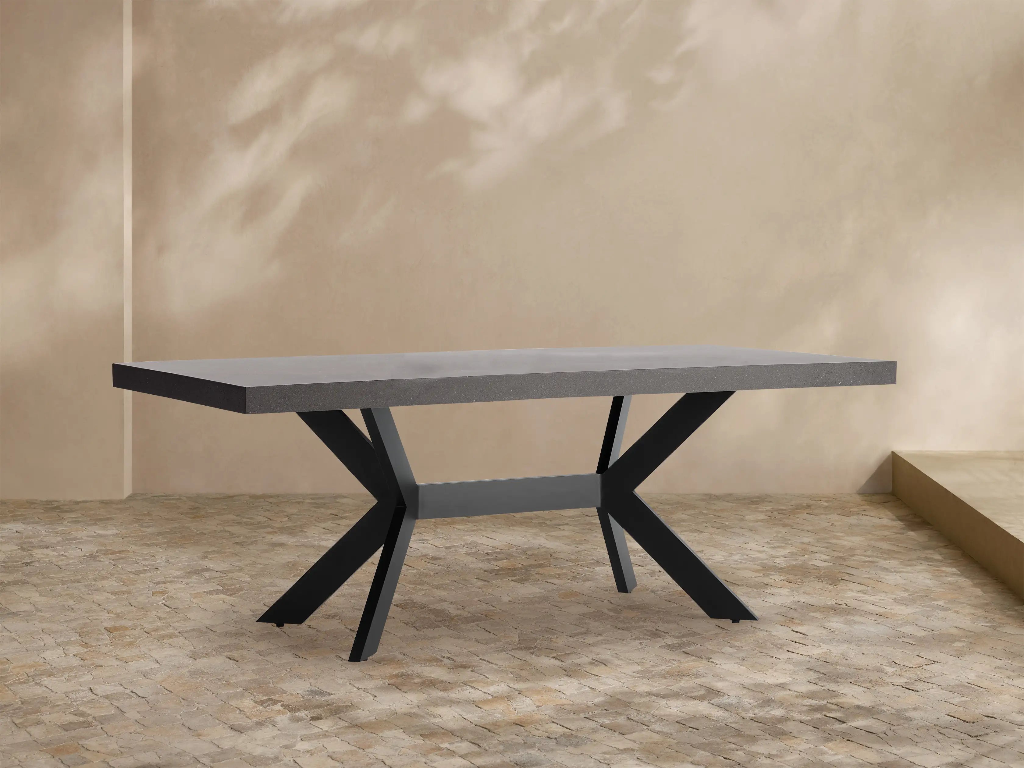 Outdoor Dining Table with Stone Top Apex Base Dining Table
