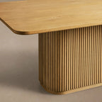 Hand-Fained Finnley Wood Rectangle Dining Table-HONEY 4
