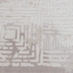 Safei Layered Geometric Calm Area Rug with Vintage-Style Carpet Minimalist Faded Geometric Meander Style