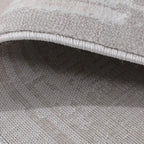 Safei Layered Geometric Calm Area Rug with Vintage-Style Carpet Minimalist Faded Geometric Meander Style