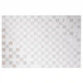 Safei Textured Grid Calm Interior Area Rug with Light Grey Checkerboard Texture Style Carpet