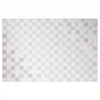 Safei Textured Grid Calm Interior Area Rug with Light Grey Checkerboard Texture Style Carpet