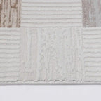 Safei Textured Grid Calm Interior Area Rug with Light Grey Checkerboard Texture Style Carpet